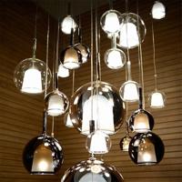 Scandinavische Hanglamp Van Aluminium En Glas - thumbnail