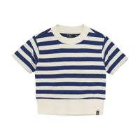 Indian Blue Jeans Zomer T-shirt S/S meisjes - navy blauw - cropped - gestreept - rib - thumbnail