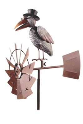 Tuinsteker windmolen gekleurd met Raaf