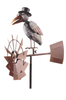 Tuinsteker windmolen gekleurd met Raaf - thumbnail