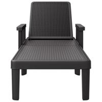 Ligbed 159x68x83,5 cm polypropeen zwart - thumbnail