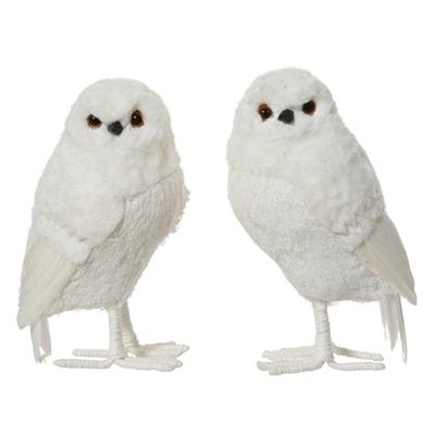 Decoratie Uil 9x8x15 cm Wit Assorti