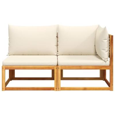 Tuinbank 2-zits met kussens massief acaciahout