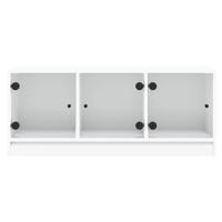 Tv-meubel met glazen deuren 102x37x42 cm wit - thumbnail