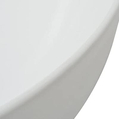 VidaXL Wastafel rond wit 41,5x13,5 cm keramiek