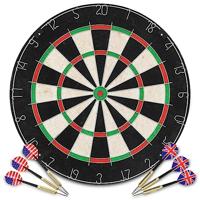 Dartbord professioneel met 6 darts en surround sisal - thumbnail