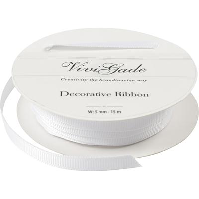 Creativ Company Decoratie lint, b: 6 mm, wit, 15 m/ 1 rol