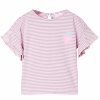Kindershirt met mouwen met ruches 116 lila