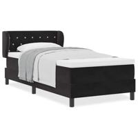 Boxspringbed met matras fluweel zwart 100x200 cm - thumbnail