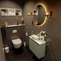 MONDIAZ FOWY toiletmeubel 60cm kleur army. Waskom positie links kleur talc | talc. Met 1 kraangat - thumbnail