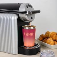 Koffiemok thermosbeker - I&apos;m Hot/rood oranje - thumbnail