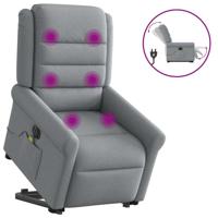 Sta-op-massagestoel elektrisch verstelbaar stof lichtgrijs - thumbnail