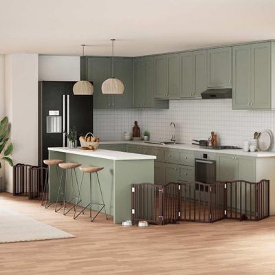 Hondenhek inklapbaar 12 panelen 600 cm populierenhout bruin