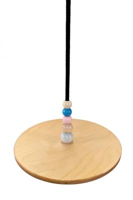 Hess Houten schommel rond met kralen naturel/pastel