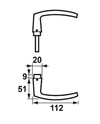 Axa deurkruk blok f1 dd40mm