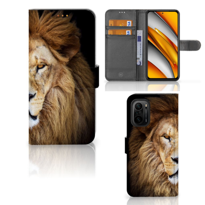 Poco F3 | Xiaomi Mi 11i | Telefoonhoesje | Met pasjeshouder | Leeuw Poco F3 | Xiaomi Mi 11i | Telefoonhoesje | Met pasjeshouder | Leeuw
