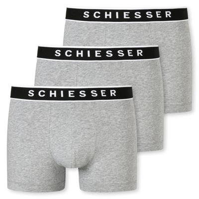 Schiesser Boxershorts 95/5 3-pack grijs