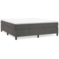 Boxspring met matras fluweel donkergrijs 180x200 cm - thumbnail