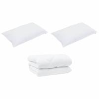 Winter Dekbed met kussen 3 pcs Wit 240 x 200 cm Microfibre - thumbnail
