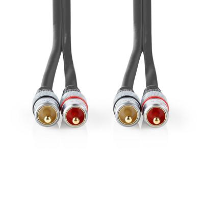 Stereo-Audiokabel | 2x RCA Male - 2x RCA Male | 1,50 m | Antraciet