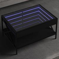 Salontafel met Infinity LED 70x50x38 cm zwart - thumbnail