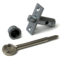 Dulimex | Insteekgrendel met stersleutel sluitpot lengte 45 mm | Zilvergrijs - thumbnail