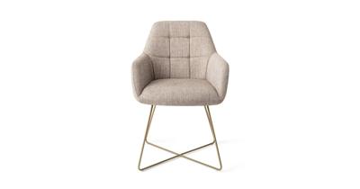 Jesper Home Noto eetkamerstoel Biscuit Beach cross gold