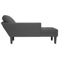 Chaise longue met kussen corduroy stof donkergrijs - thumbnail