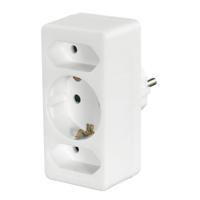 Hama Stopcontactadapter 3-voudig 1x Geaard Stopcontact 2x Euro Wit - thumbnail