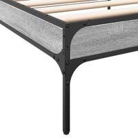 Bedframe bewerkt hout en metaal grijs sonoma eiken 100x200 cm - thumbnail