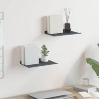 Wandplank met plank met opslag 2 pcs Antraciet 30 x 18 x 2,5 cm - thumbnail
