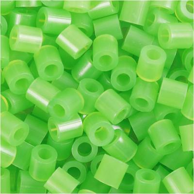 NABBI Strijkkralen, afm 5x5 mm, gatgrootte 2,5 mm, medium, neon groen (32237), 1100 stuk/ 1 doos