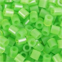 NABBI Strijkkralen, afm 5x5 mm, gatgrootte 2,5 mm, medium, neon groen (32237), 1100 stuk/ 1 doos - thumbnail
