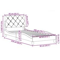 Bedframe zonder matras 80x200 cm stof lichtgrijs - thumbnail