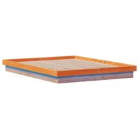 Bedframe met LED massief grenenhout wasbruin 150x200 cm - thumbnail