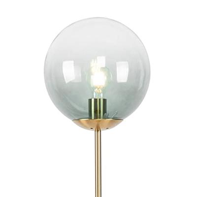 QAZQA Art deco vloerlamp messing met groen glas - Pallon