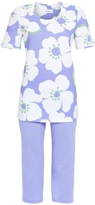 Helderblauwe bloemen pyjama katoen