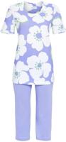 Helderblauwe bloemen pyjama katoen - thumbnail