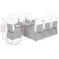9-delige Tuinset poly rattan zwart - thumbnail