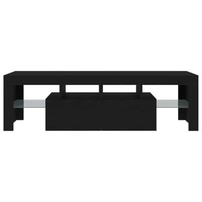 Tv-meubel met LED 140x36,5x40 cm bewerkt hout zwart eiken