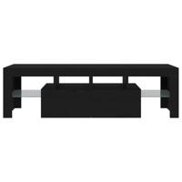 Tv-meubel met LED 140x36,5x40 cm bewerkt hout zwart eiken - thumbnail