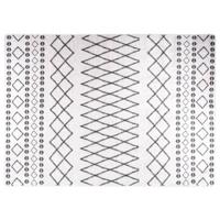 VidaXL Vloerkleed wasbaar anti-slip 120x180 cm zwart en wit - thumbnail