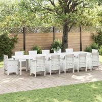 Tuintafel 400x100x73 cm poly rattan wit - thumbnail