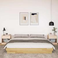 Bedframe zonder matras 200x200 cm massief hout eiken - thumbnail