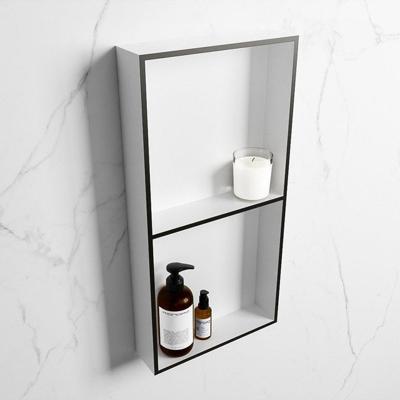 MONDIAZ EASY Nis 59,5x29,5cm in solid surface kleur Urban | Talc. 2 vakken geschikt voor in- of opbouw MONDIAZ EASY Nis 59,5x29,5cm in solid surface kleur Urban | Talc. 2 vakken geschikt voor in- of opbouw