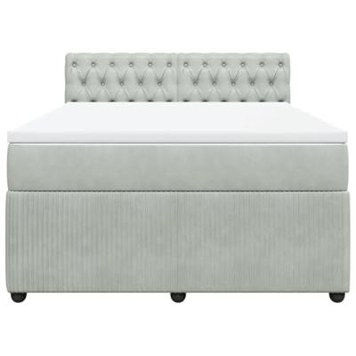 Boxspring met matras fluweel lichtgrijs 160x200 cm