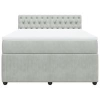 Boxspring met matras fluweel lichtgrijs 160x200 cm - thumbnail