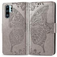 Butterfly Love bloemen reliëf horizontale Flip lederen case voor Huawei P30 Pro met houder & kaartsleuven & portemonnee & Lanyard (grijs) - thumbnail