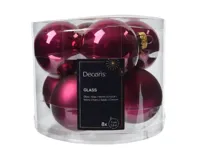 Decoris kerstballen glas 8st granaatappel 7cm - thumbnail