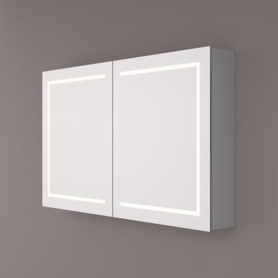 HIPP Design spiegelkast - LED Baan 140 x 70 x 14 cm met Spiegelverwarming en 2x Geaard Stopcontact Inclusief Verstelbare Glazen Planchetten